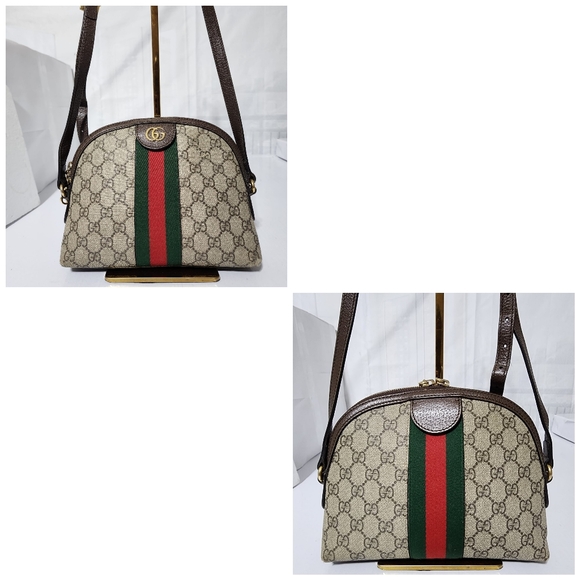 GUCCI GG Ophidia Web Sherry Line Shoulder Bag Beige/Brown - Picture 10 of 16